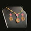 Floral Enamel & CZ Necklace Set - Gold Finish