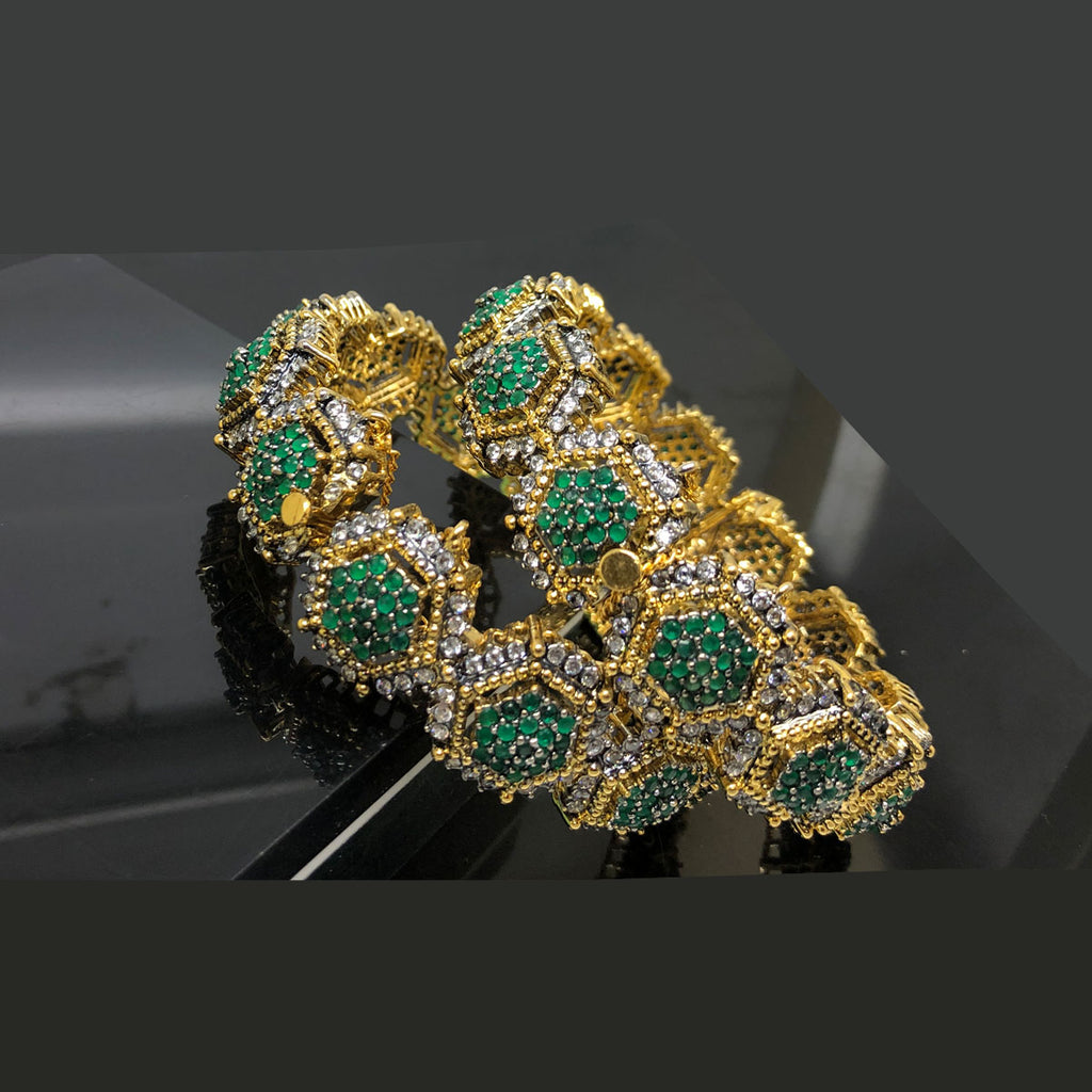 Classic Traditional Gemstone-Studded Bangles