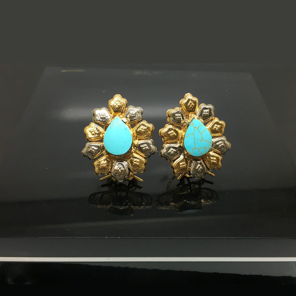 Radiant Traditional Antique Design Floral Earrings