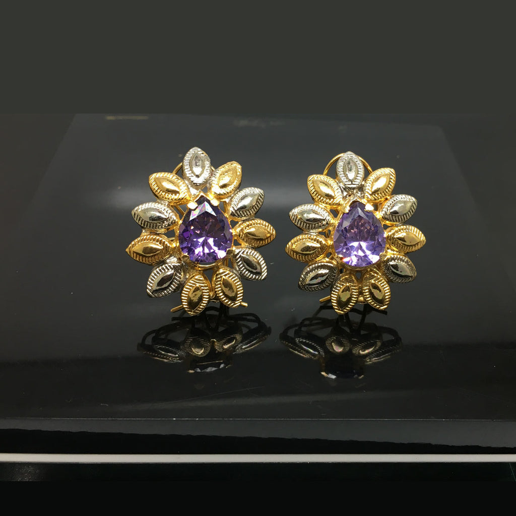 Radiant Traditional Antique Design Floral Earrings