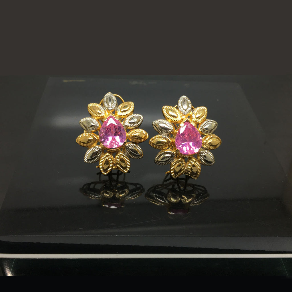 Radiant Traditional Antique Design Floral Earrings