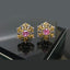 Golden Snowflake Diamond Stud Earrings