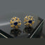 Golden Snowflake Diamond Stud Earrings