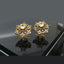 Golden Snowflake Diamond Stud Earrings