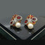 Pearl Drop Floral Gemstone Earrings