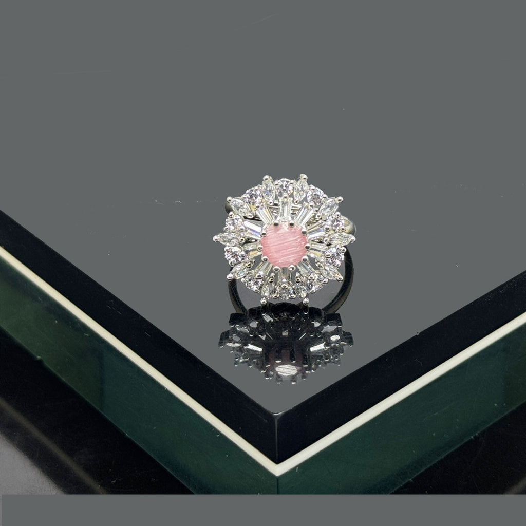 Classic Crystal Starburst American Diamond Ring