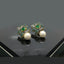 Crystal Flower Pearl Drop Earrings