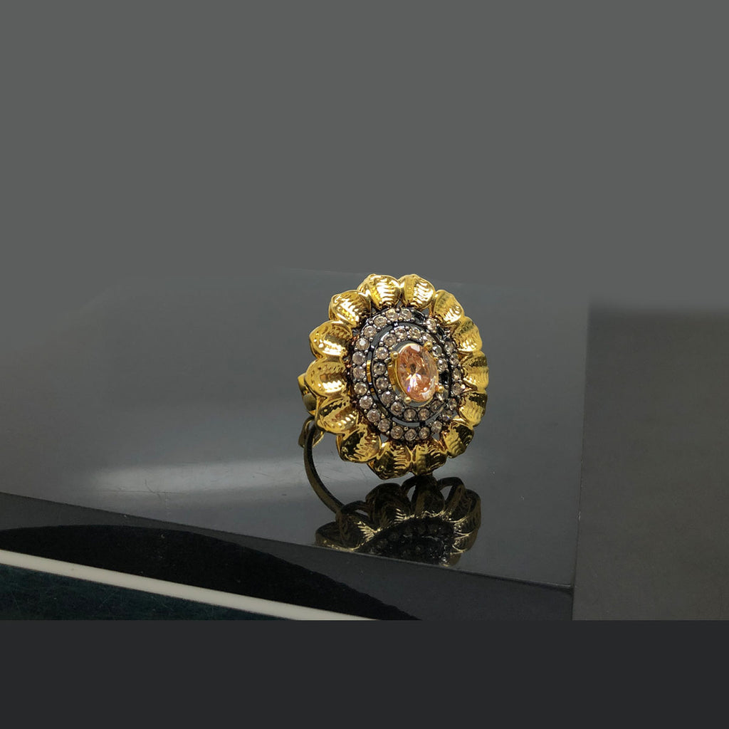 Sunflower Gold-Toned Crystal Ring