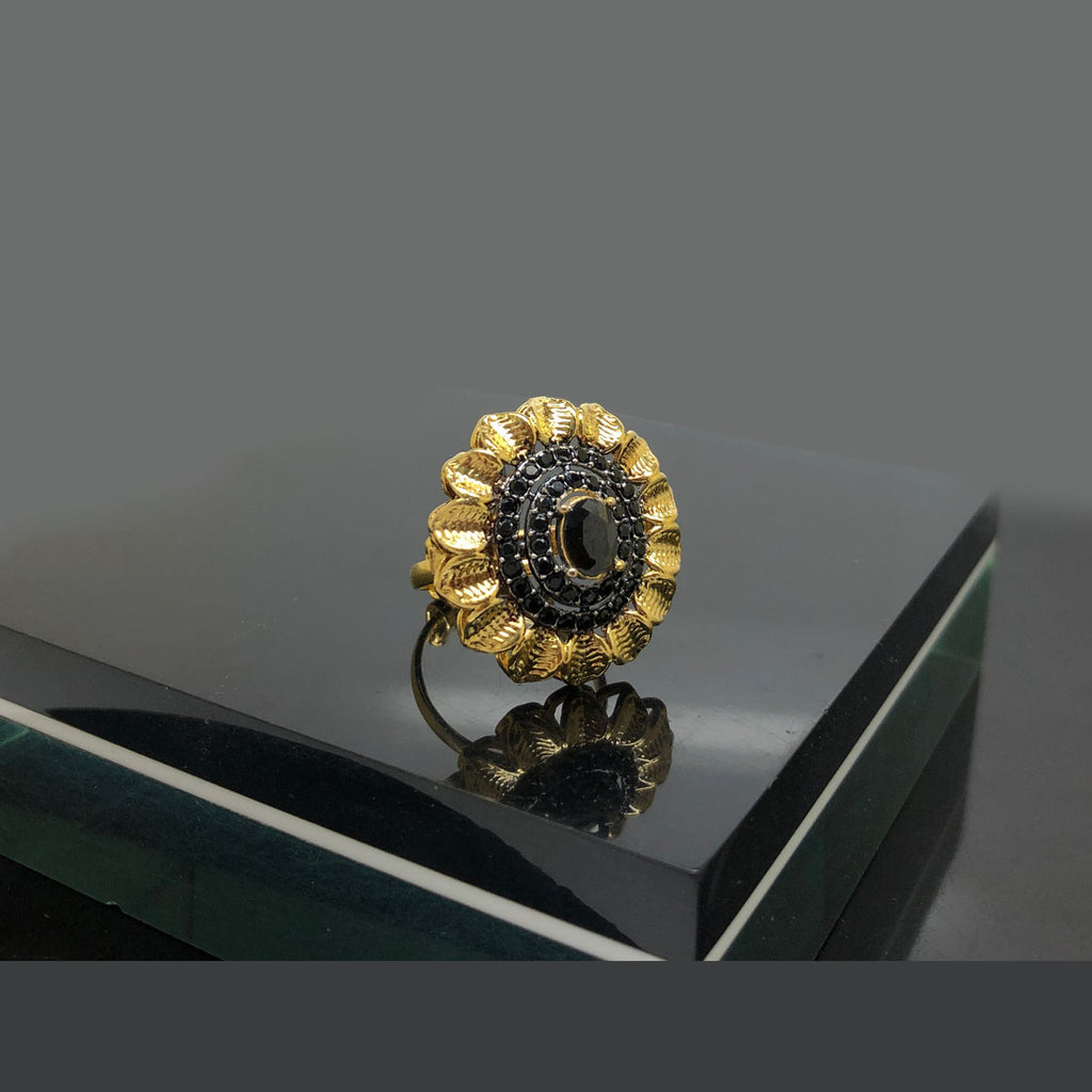 Sunflower Gold-Toned Crystal Ring