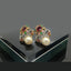 Gold Plated Pearl and Topaz Drop Earrings with Diamond Accents