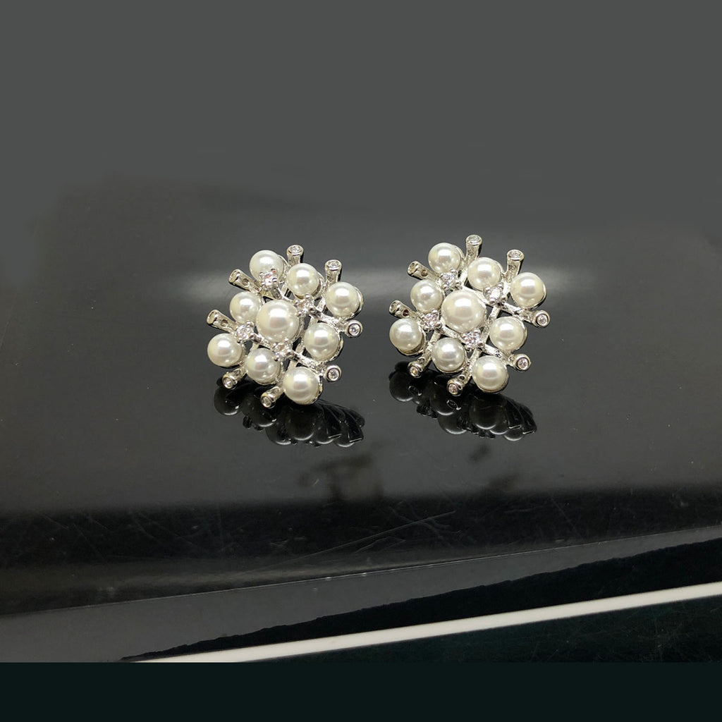 Delicate Cubic Zirconia Cluster Studs