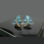 Gold Rhinestone Clover Clip-On Earrings