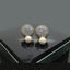 Elegant Pearl and Crystal Ball Stud Earrings