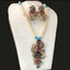 Vintage Floral Necklace and Earring Set with Pearl Beads