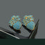 Luxury Floral Cluster Statement Earrings with Pear Shaped Pave Crystals