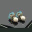 Gold-Plated Traditional Earrings with Pearl Embellishments