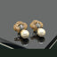 Gold-Plated Traditional Earrings with Pearl Embellishments