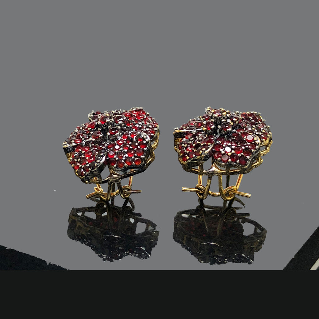 Gold-Plated Earrings with Floral Design for Festive Wear