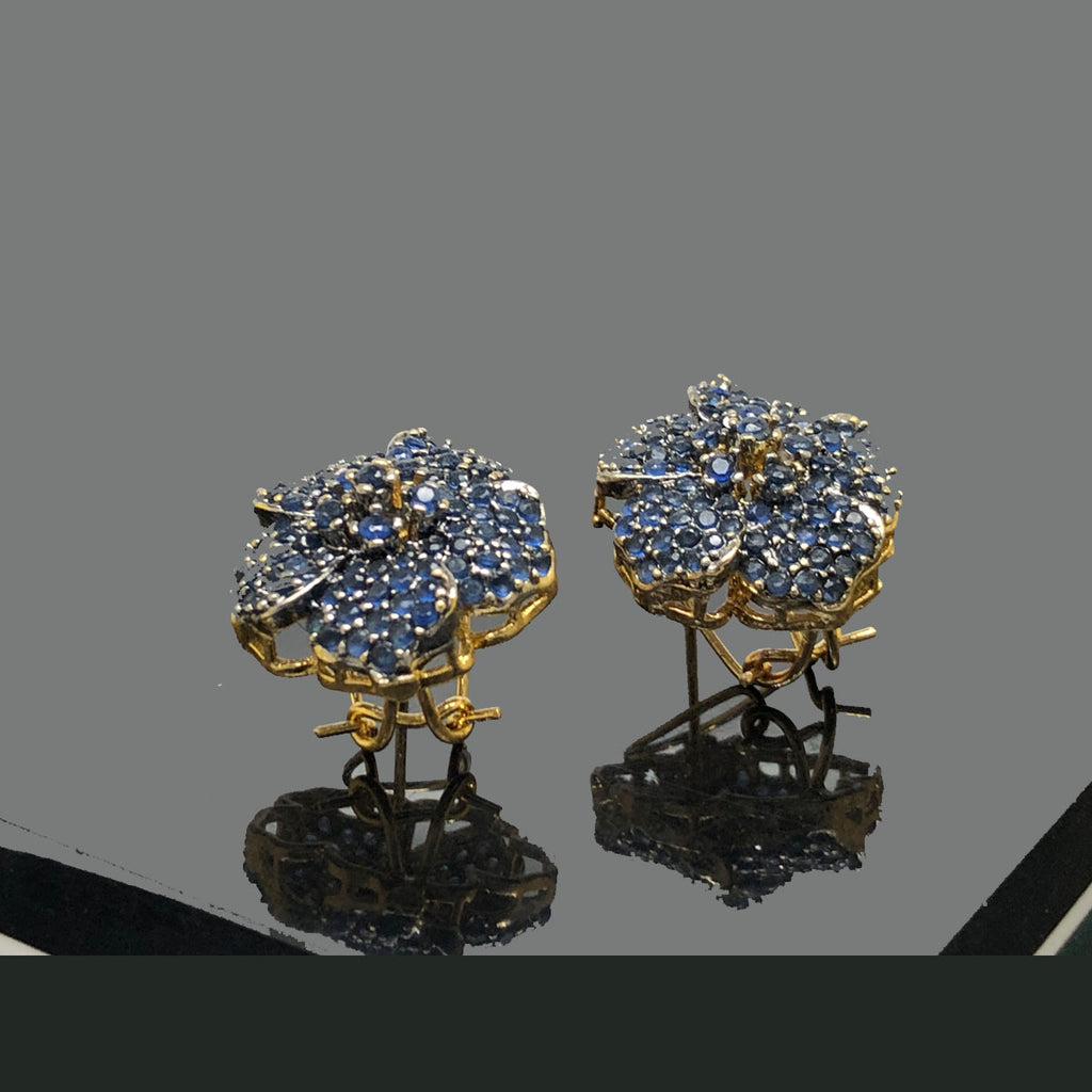 Gold-Plated Earrings with Floral Design for Festive Wear