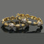 Gold-Tone Antique Bangles with Dual-Tone Crystal Detailing