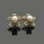 Vintage Floral Pearl Stud Earrings with Crystal Accents