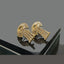 Luxury Gold Fan-Style Earrings with Sparkling Crystal Cascades