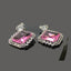 Luxury American Diamond Earrings with Pink Gemstone