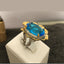 Elegant Blue Cubic Zirconia Sunflower Ring