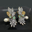 Exquisite Parrot Design Crystal Traditional Earrings with Pearl Drop