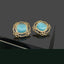 Elegant Blue Stone Gold Earrings - Rs. 2100