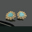 Teardrop Blue Stone Gold Earrings - Rs. 2100