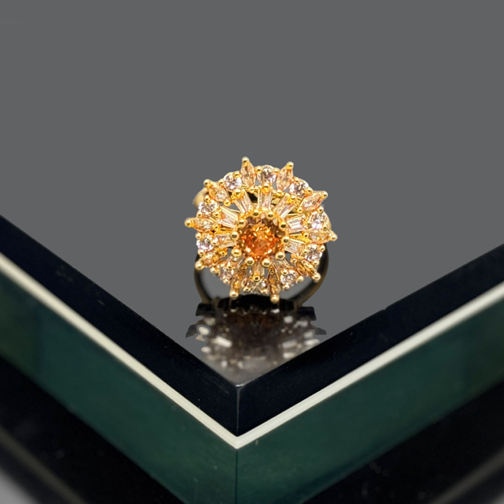 Classic Crystal Starburst American Diamond Ring