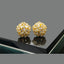 Elegant 3D American Diamond Stud Earrings - Gold Finish