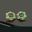 Elegant Green Stone Gold Earrings - Rs. 2100