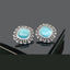 Elegant Blue Stone Silver Earrings - Rs. 2100