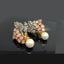 Golden Leaf Pearl Drop Earrings