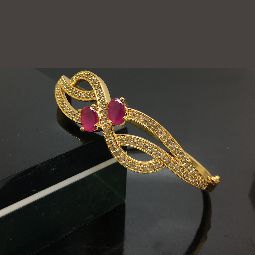 Elegant Ruby Gem American Diamond Bracelet