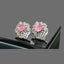 Elegant Gold Pink Stone Earrings with Crystal Detailing - Designer Jewelry