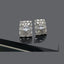 Elegant Rectangular Stud Earrings with Crystal and Colored Stone Accents - Rs 1450