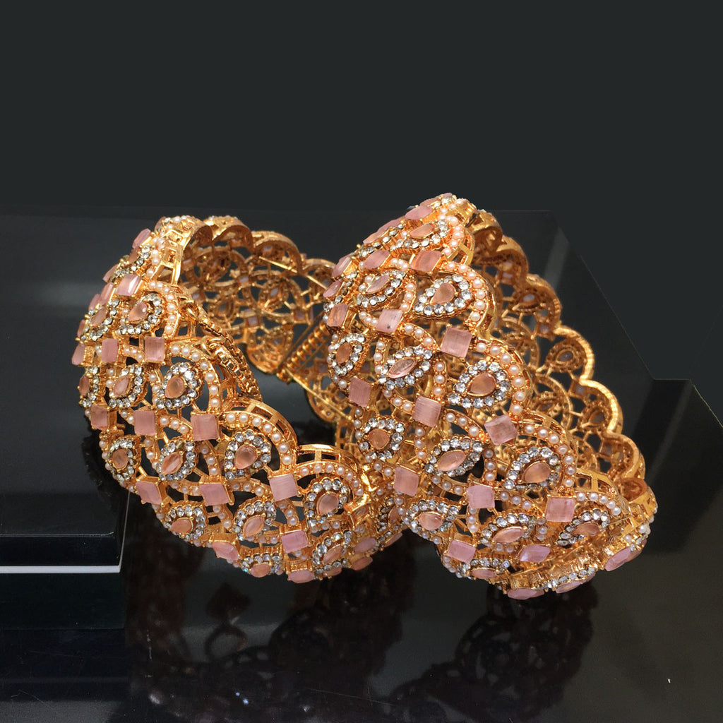 Exquisite Golden Traditional Bangles with Intricate Design