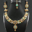 Elegant Green Stone Gold-Plated Necklace Set