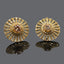 Gold Radiant Sunburst Stud Earrings with Crystal Center