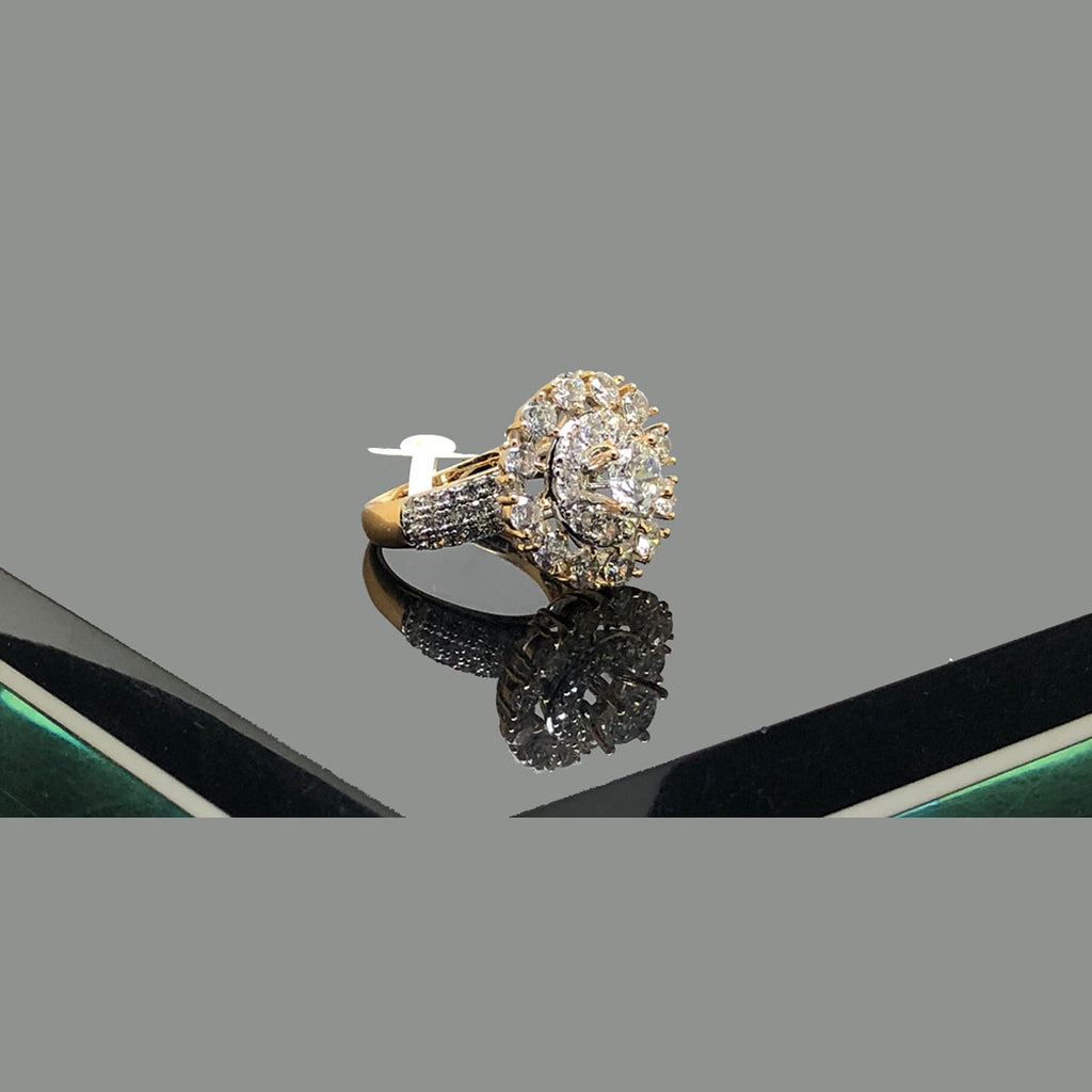 Premium Quality Zircon Ring - Gold Finish