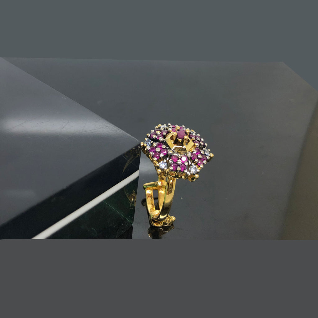 Luxurious Crystal Floral Ring