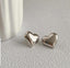 Silver Plated Heart Shaped Stud Earrings